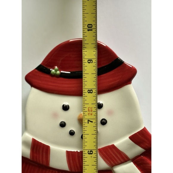 WILLIAM-SONOMA Ceramic Snowman/Snowmaid Appetizer/Dessert Plates - Set of 2 - Picture 13 of 14